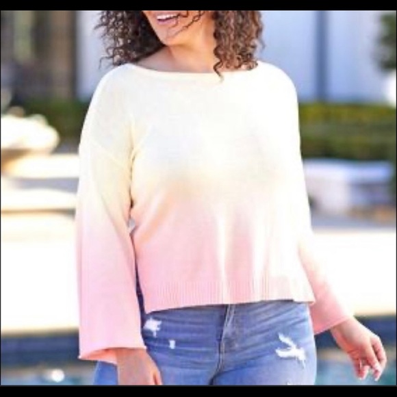 Cato Plus Size Dip Dye Ombre sunset Sweater - Picture 1 of 8